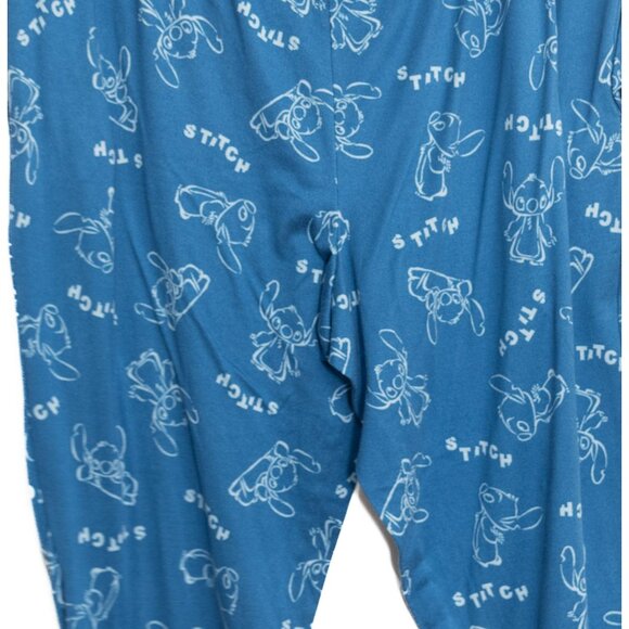 Disney Stitch Size 2X Loungewear Blue Character Print Soft Jogger Pajama Pants - Picture 7 of 8